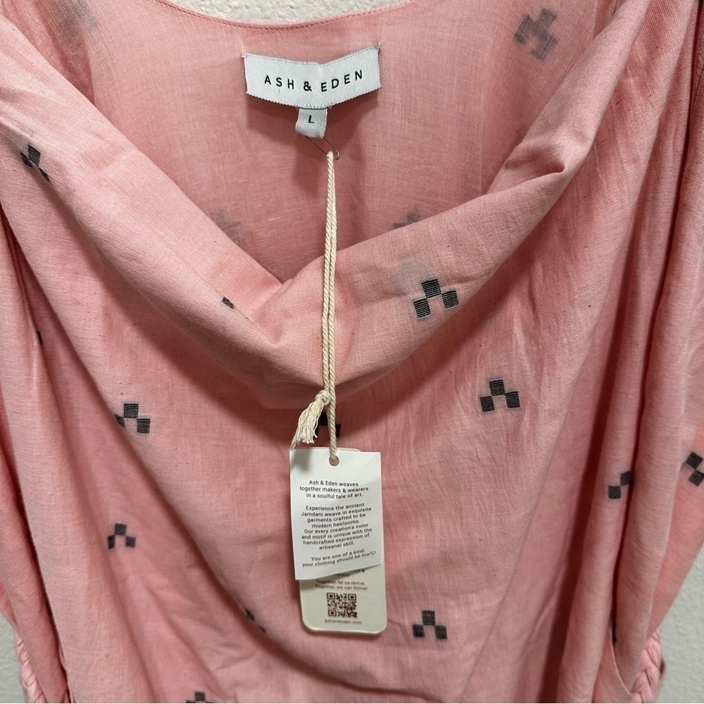 Ash&Eden Pink Daksha Mini Eyelet Dress sz L - Picture 7 of 9